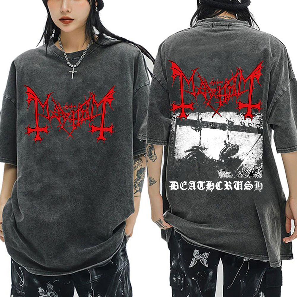 Darkthrone Mayhem 빈티지 워시 티셔츠 블 - Crossfit Mayhem 리뷰 및 가격