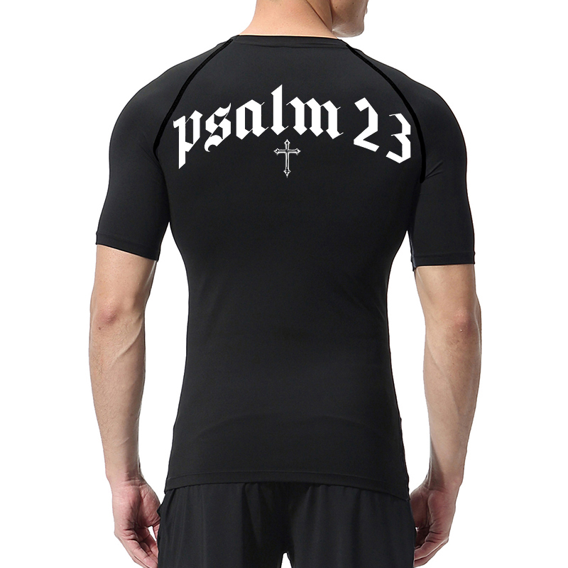 시편 23 남성용 크로스 프린트 압축 셔츠 스포티 한  - Crossfit Gym 리뷰 및 가격